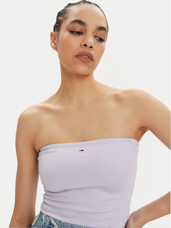 Tommy Jeans Tommy Jeans Top Essential DW0DW17989 Violett Slim Fit