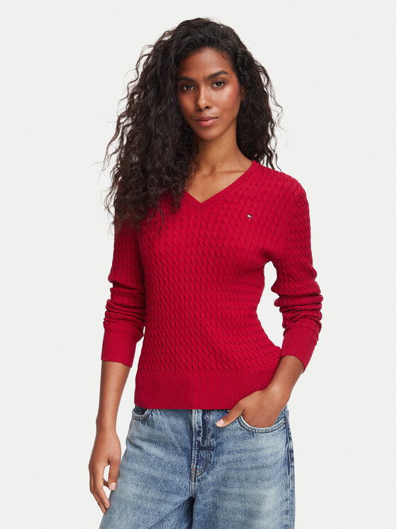 Tommy Hilfiger Pulover WW0WW44987 Roșu Regular Fit