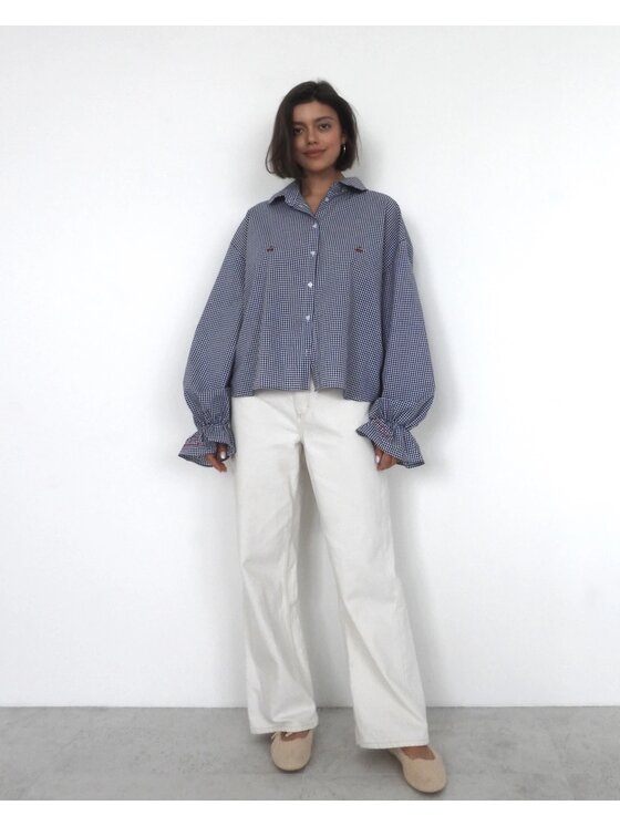 Le Songe Le Songe Koszula CHERRY Granatowy Oversize
