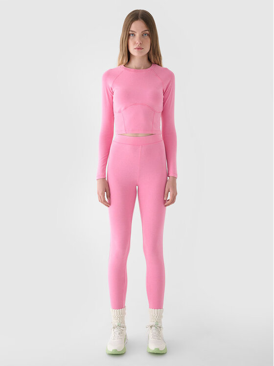 4F 4F S dlhými rukávmi 4FRAW24TLONF503-54S Ružová Slim Fit