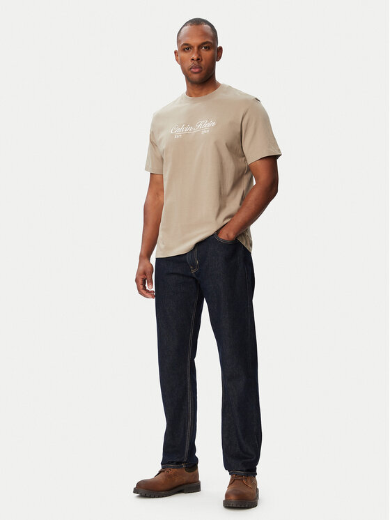 Calvin Klein Jeans Calvin Klein Jeans T-shirt LV04RG822G Tamno bež Regular Fit