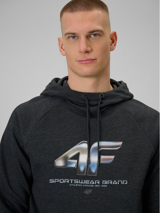4F 4F Bluza WINTER CODE Szary ciemny Regular Fit