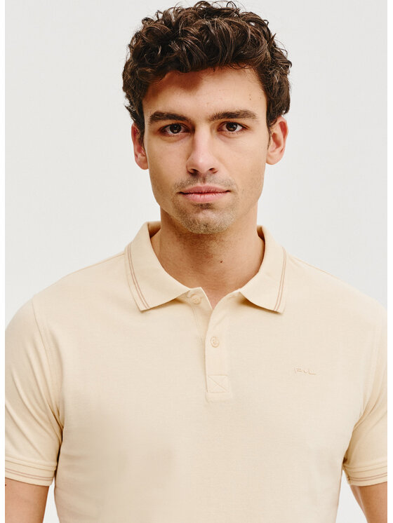 Pako Lorente Pako Lorente Polo P25SF-TX-004 Beżowy Classic Fit