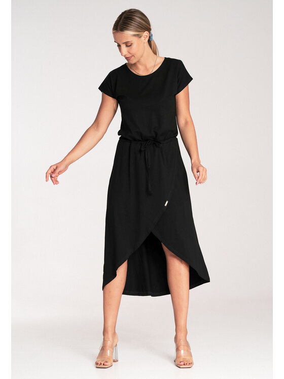 FIGL FIGL Každodenní šaty M1041 Černá Basic Fit