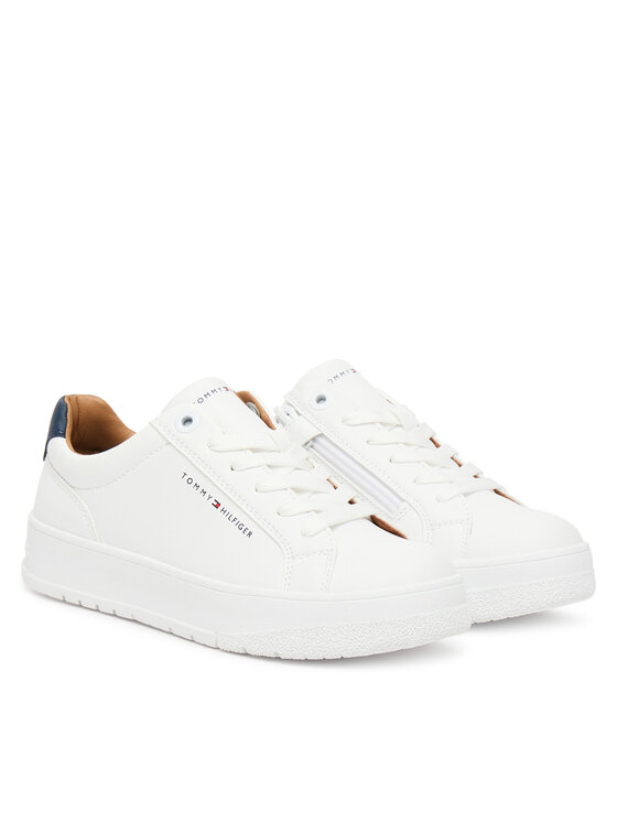 Tommy Hilfiger Tommy Hilfiger Snīkeri Low Cut Lace Up Sneaker T3X9-34091-1355 D Balts
