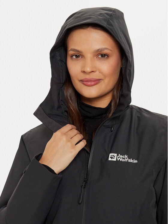 Jack Wolfskin Jack Wolfskin Μπουφάν αδιάβροχο Wisper Ins A61893 Μαύρο Regular Fit
