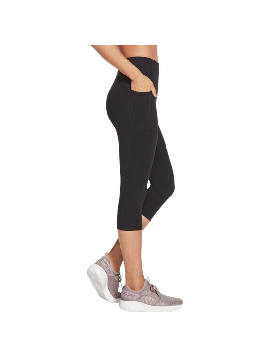 Skechers Skechers Szorty sportowe Skechers Go Walk High Waisted Capri Short Czarny Slim Fit