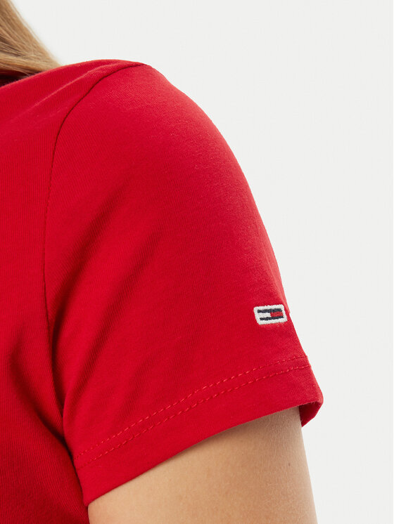 Tommy Jeans Tommy Jeans T-Shirt Essential DW0DW19447 Κόκκινο Slim Fit
