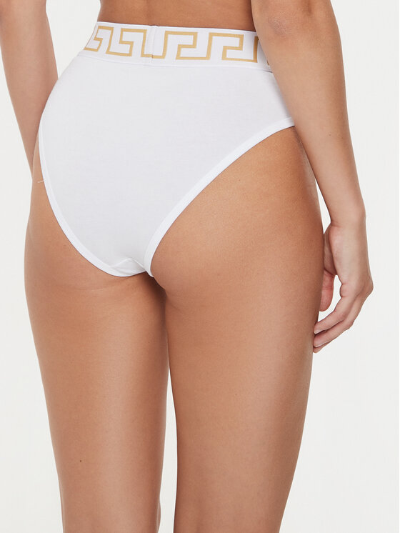 Versace Versace Klasické nohavičky s vysokým pásom AUD01050 1A10011 Biela