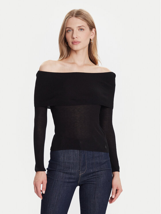 Guess Guess Pulover W5BR48 Z0612 Negru Slim Fit