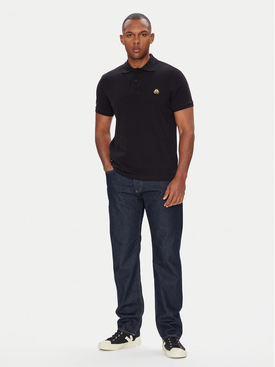 Moose Knuckles Moose Knuckles Tricou polo Everett M34MT712G Negru Regular Fit