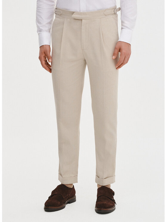 Pako Lorente Pako Lorente Spodnie materiałowe P25SF-WX-003 Beżowy Regular Fit