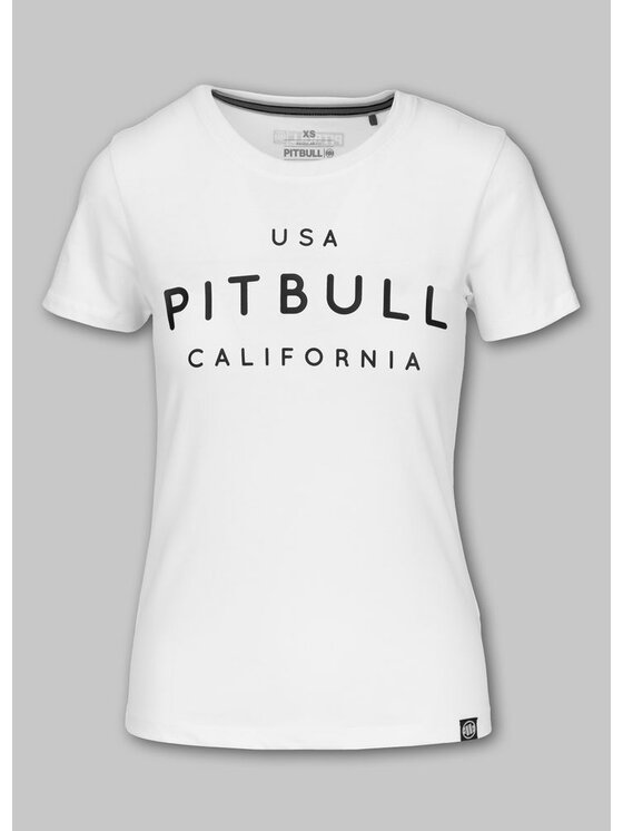 PITBULL PITBULL T-Shirt Koszulka damska USA CAL M Biały Regular Fit