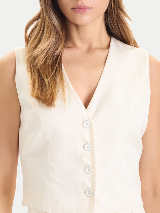 Guess Guess Kamizelka W5YH51 WH5N2 Écru Regular Fit