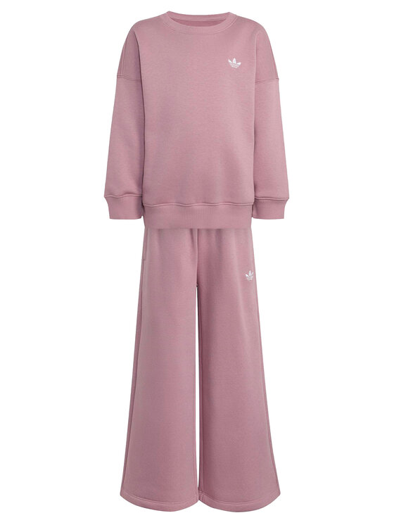 adidas adidas Trening Loose Crew Top & Wide Leg Pants Set KT2242 Roz Relaxed Fit
