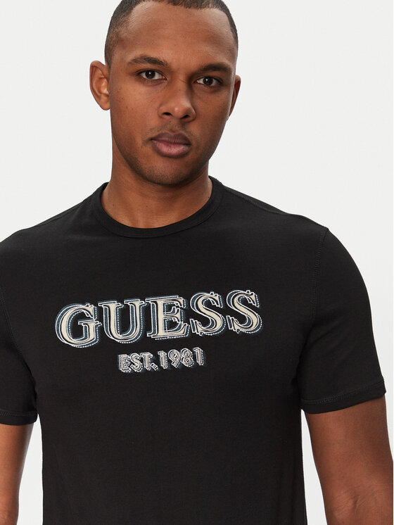 Guess Guess Tričko M5GI07 I3Z14 Čierna Classic Fit