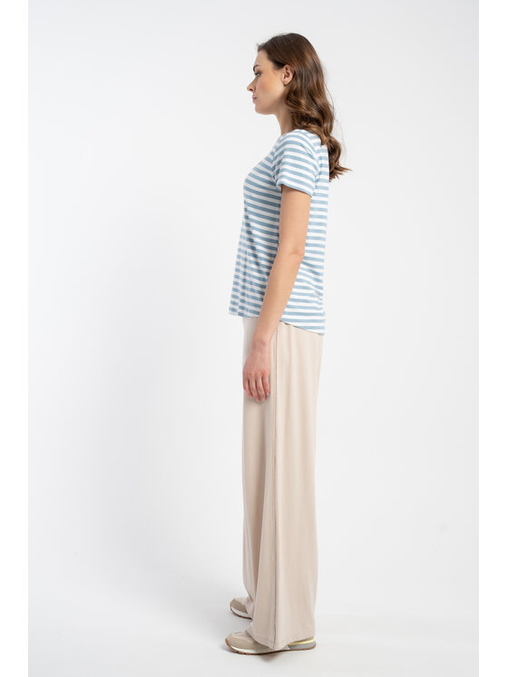 CLICK CLICK Spodnie materiałowe 30-421 Beżowy Loose Fit
