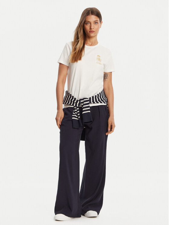 Tommy Hilfiger Tommy Hilfiger Marškinėliai Gold Crest WW0WW46153 Balta Regular Fit