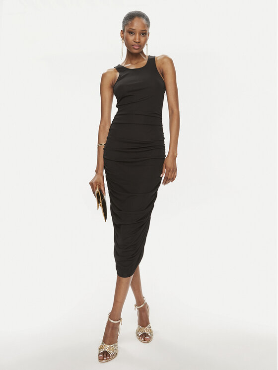 TWINSET TWINSET Koktel haljina 241TT2097 Crna Slim Fit