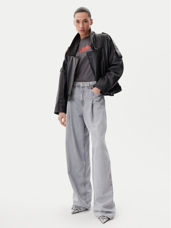 PINKO PINKO Geacă de piele Confine 104877 A21L Negru Regular Fit