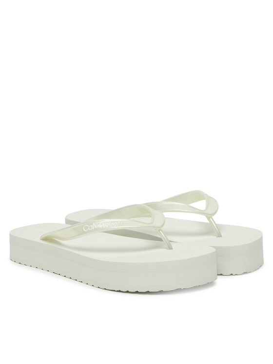 Calvin Klein Calvin Klein Джапанки Flatform Flip Flop Met Tpu HW0HW03120 Бял