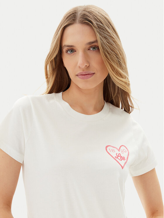 Lee Lee Tričko Small Logo 112363635 Biela Regular Fit