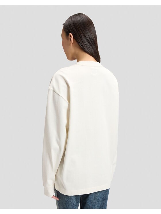 Lee Lee T-Shirt WORKWEAR LS BOXY HEAVY T Biały Relaxed Fit