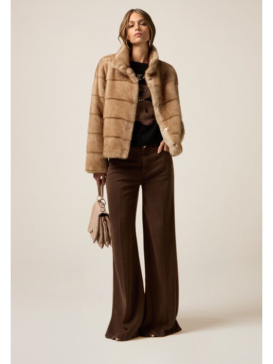 Oltre Oltre Cappotto invernale 8719R001286N002 Crema Boxy Fit