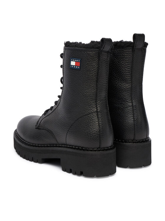 Tommy Jeans Tommy Jeans Outdoorová obuv Tjw Urban Laceup Boot Wl EN0EN02906 Čierna
