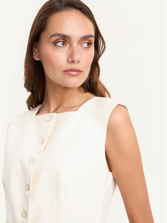 KMX KMX Kamizelka 192810009 Écru Fitted Fit