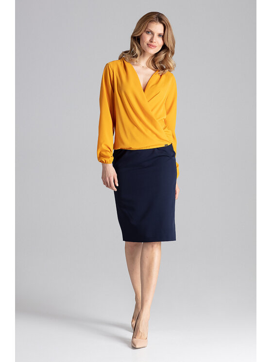 FIGL FIGL Blúzka M659 Žltá Regular Fit