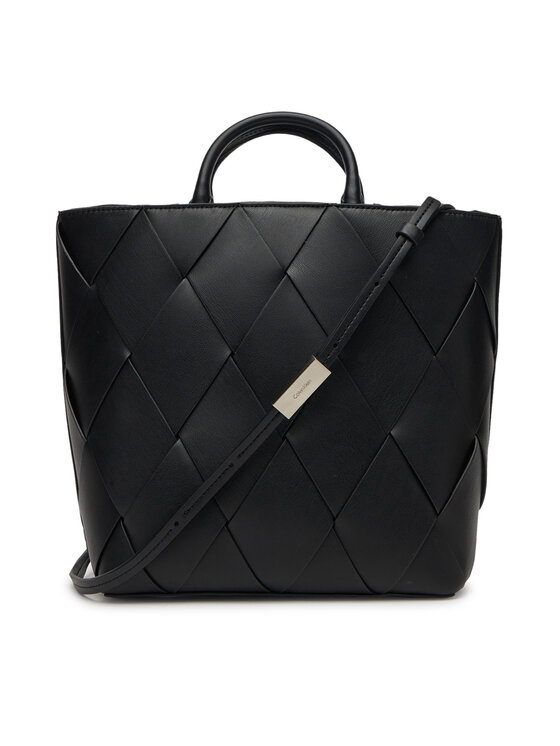 Calvin Klein Calvin Klein Geantă Ck Woven Medium Tote K60K613176 Negru