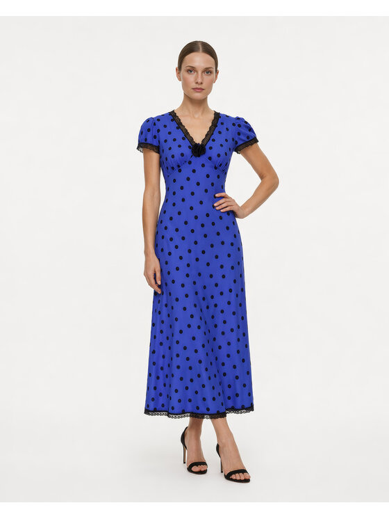 Castellani Castellani Sukienka codzienna Polka Niebieski Regular Fit