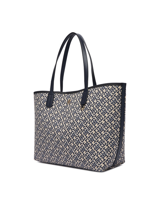 Tommy Hilfiger Tommy Hilfiger Handtasche Th Icon Tote Jacquard AW0AW18889 Blau