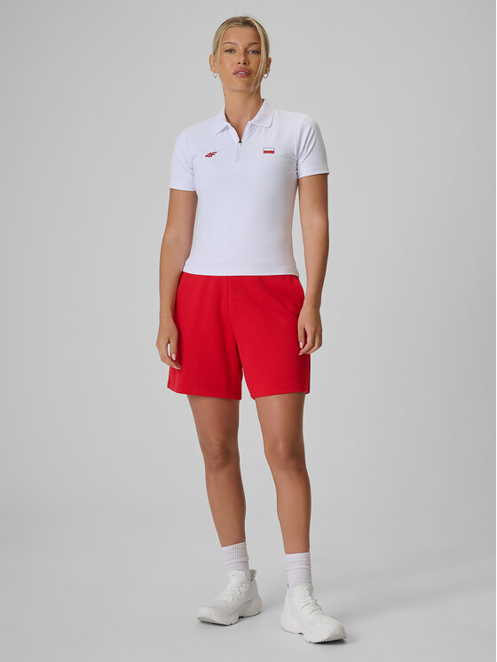 4F 4F Polo STREFA KIBICA Biały Slim Fit