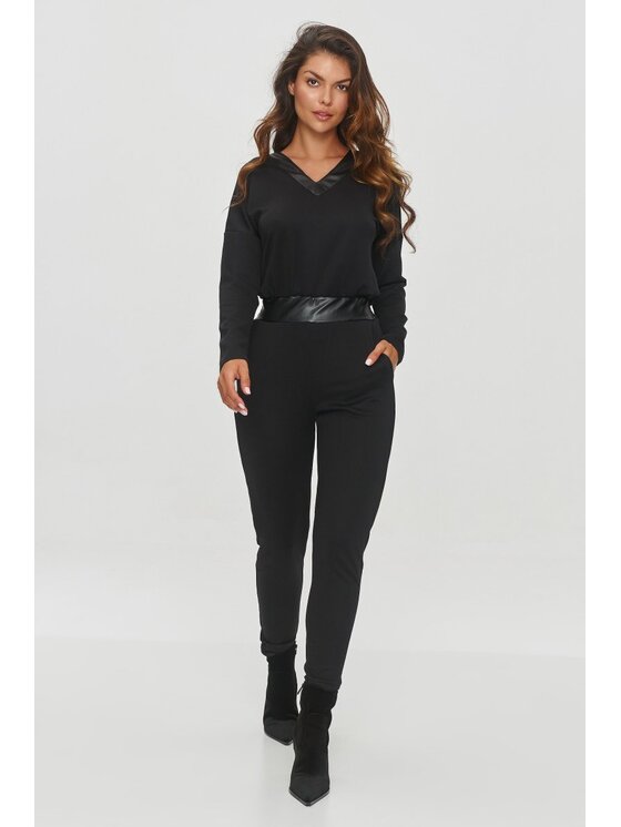 Makadamia Makadamia Kombinezon M850 Czarny Slim Fit