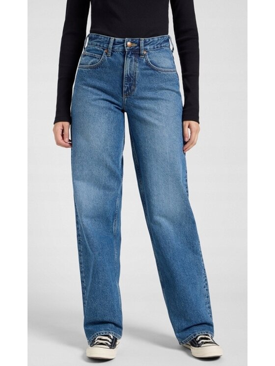 Lee Lee Jeansy Rider Loose Niebieski Loose Fit