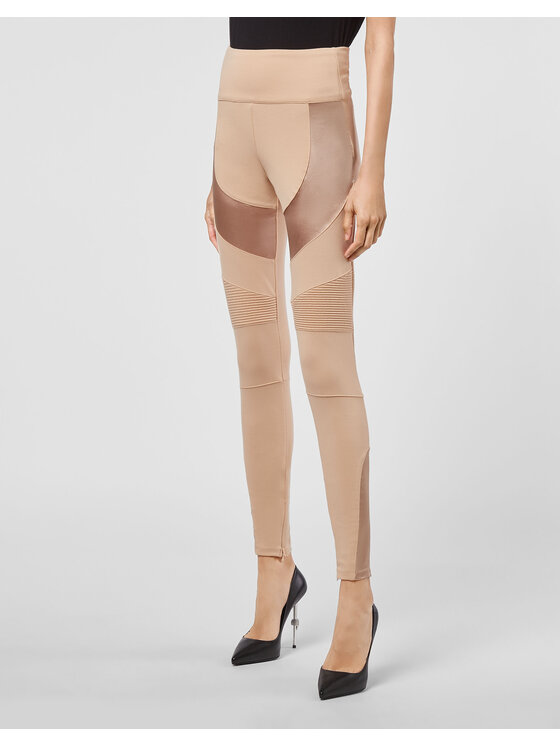 PHILIPP PLEIN PHILIPP PLEIN Legginsy 4857 Beżowy Active Fit