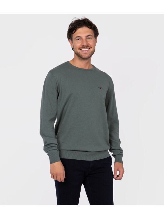 Lee Cooper Lee Cooper Sweter ANDY ORGANIC Zielony Regular Fit
