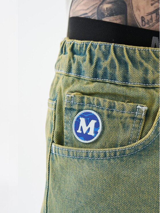 MyStars MyStars Szorty jeansowe Krótkie Spodenki Jeansowe Męskie Zielone MyStars Blue Basic 36 Zielony Loose Fit