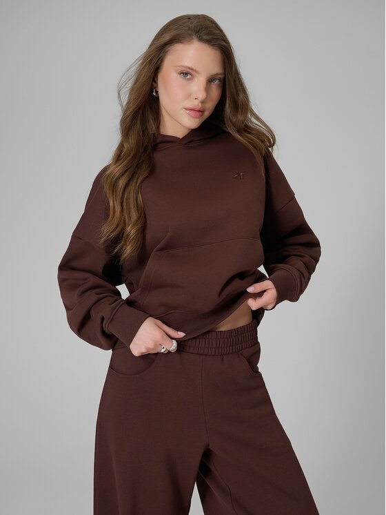 4F 4F Bluza 4FRSS26TSWSF2926-80S Brązowy Regular Fit