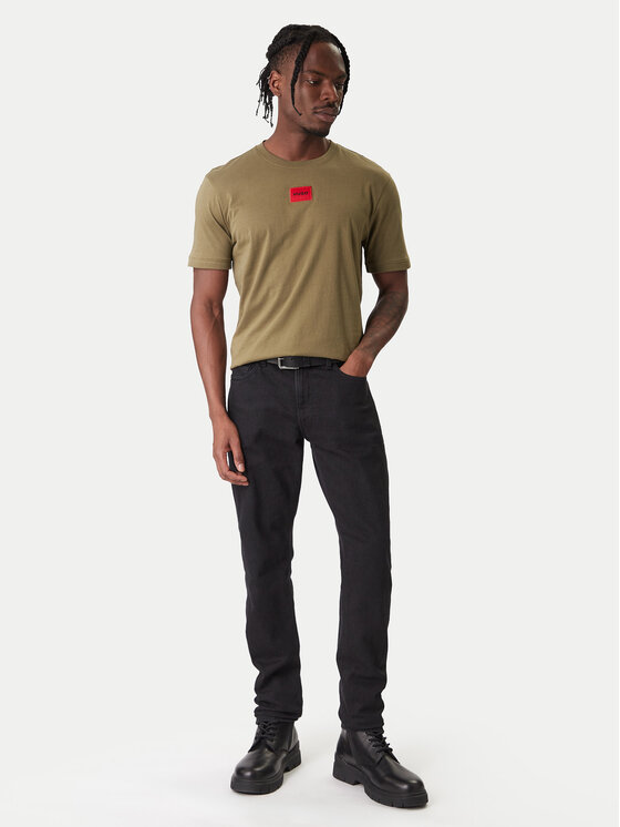 HUGO HUGO Marškinėliai Diragolino 50447978 Žalia Regular Fit