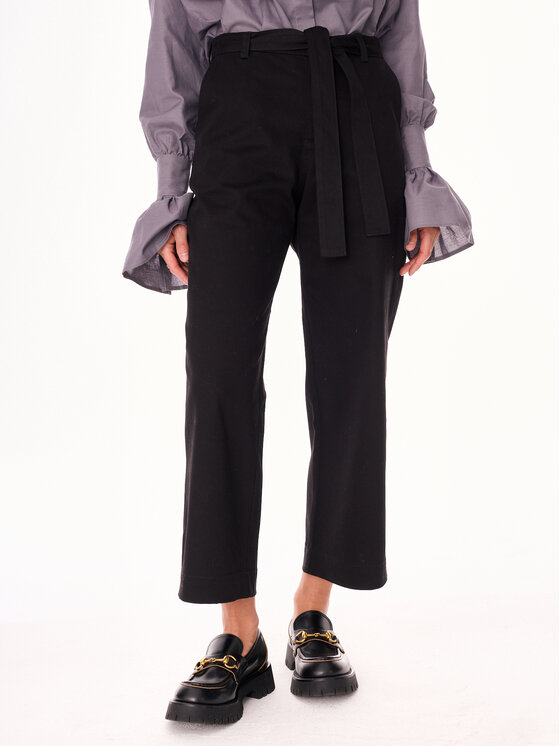 MANDRAGORA MANDRAGORA Pantaloni di tessuto Remo Nero Straight Fit
