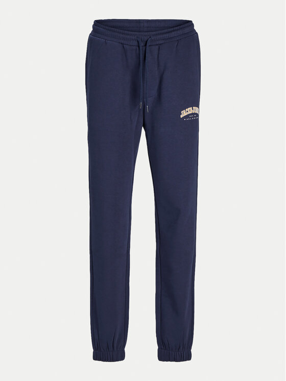 Jack&Jones Junior Teplákové nohavice Caleb 12258982 Tmavomodrá Relaxed Fit