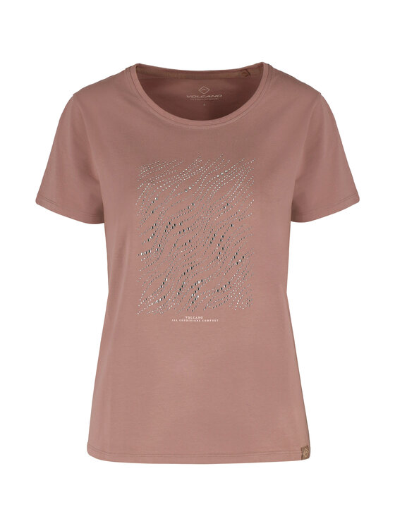 Volcano Volcano T-Shirt T-PRESTO Brązowy Regular Fit