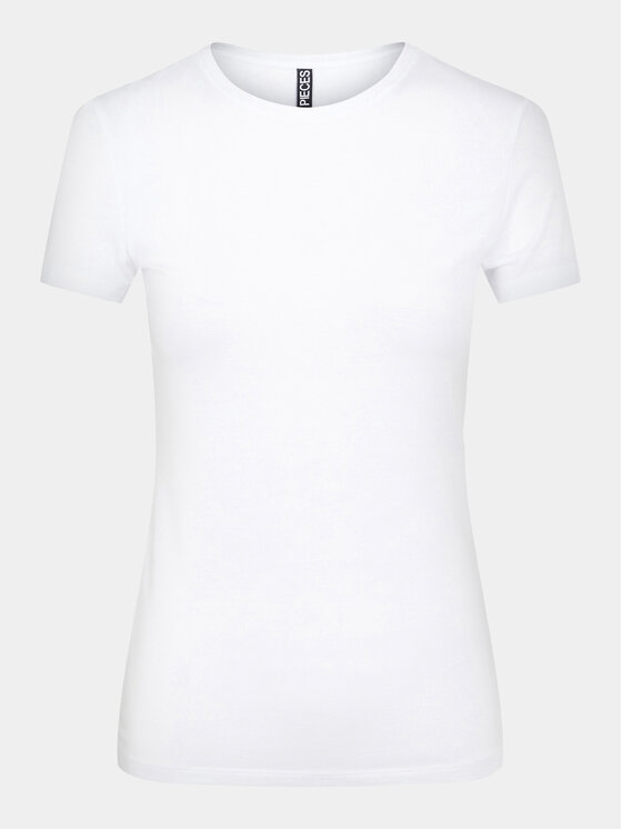 Pieces Pieces Marškinėliai Irene 17082526 Balta Slim Fit