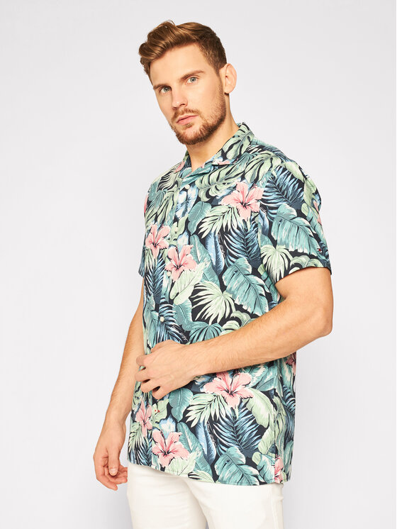 Tommy Hilfiger Tommy Hilfiger Hemd Hawaiian Print MW0MW13936 Bunt Regular Fit
