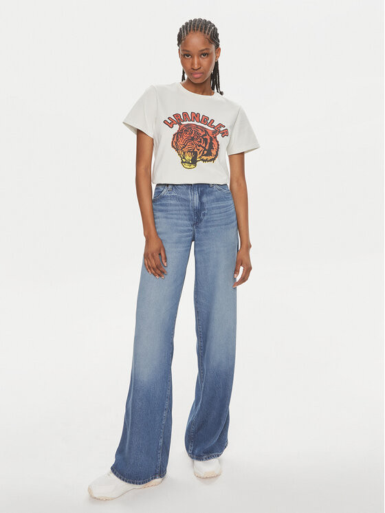 Wrangler Wrangler Тишърт 112350282 Бял Regular Fit