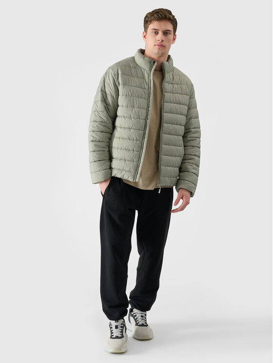 4F 4F Kurtka puchowa BASIC+ Khaki Regular Fit
