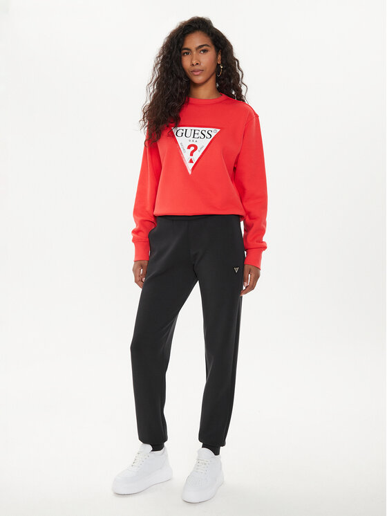 Guess Guess Teplákové kalhoty V4YB08 KCAY2 Černá Regular Fit